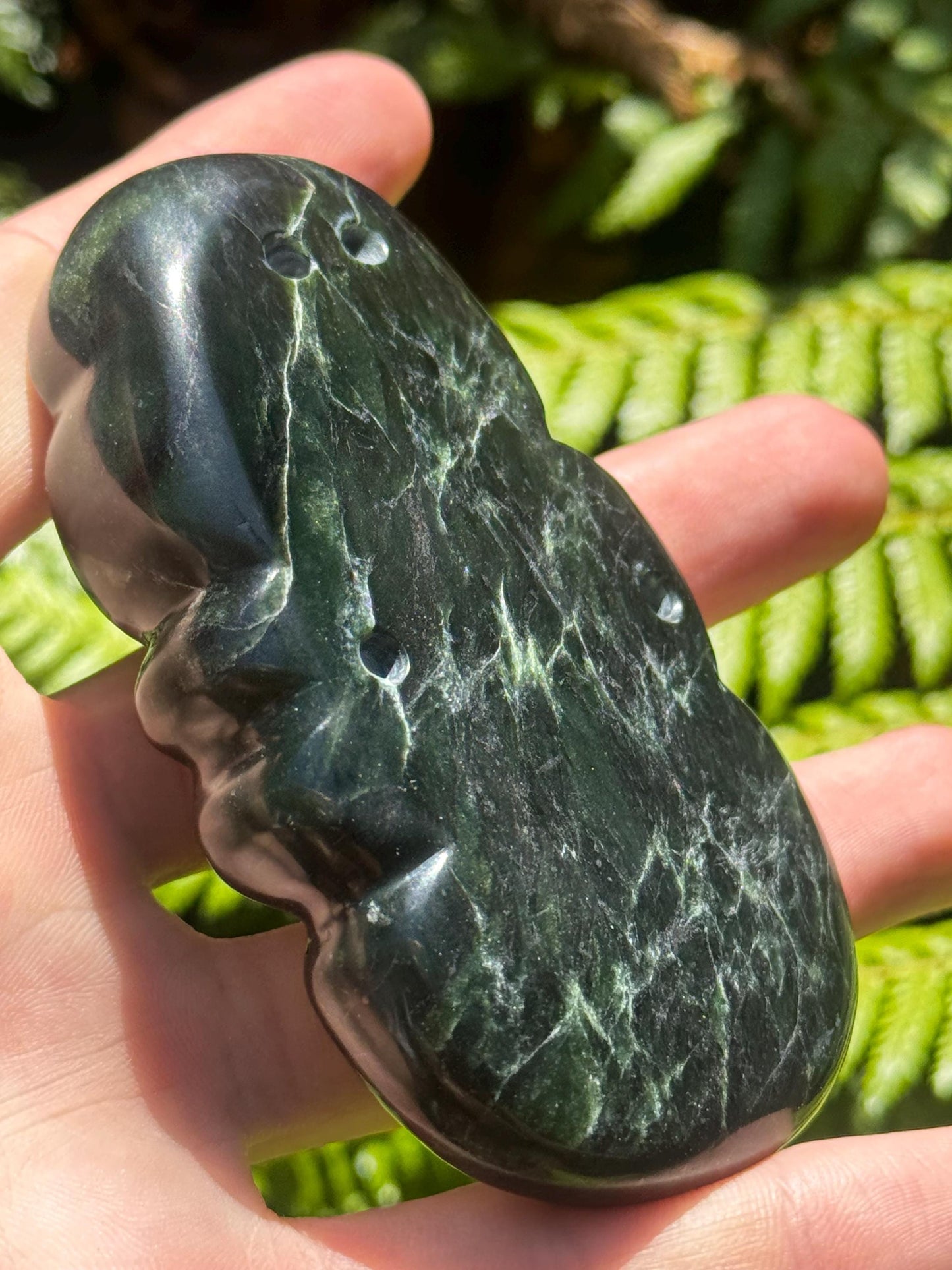 NEW ZEALAND (DOUGLAS CREEK) POUNAMU HEI TIKI - GREENSTONE PENDANT - O’JADE