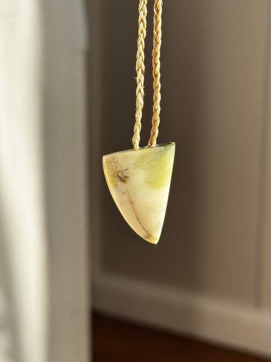 New Zealand Pounamu Niho Pendant